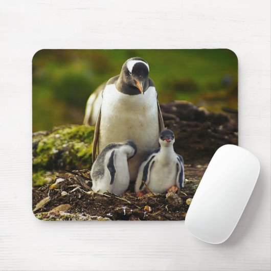 Mama Penguin en baby's Muismat (Met muis)