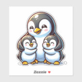 Mama Penguin en haar kinderen Sticker (Vel)
