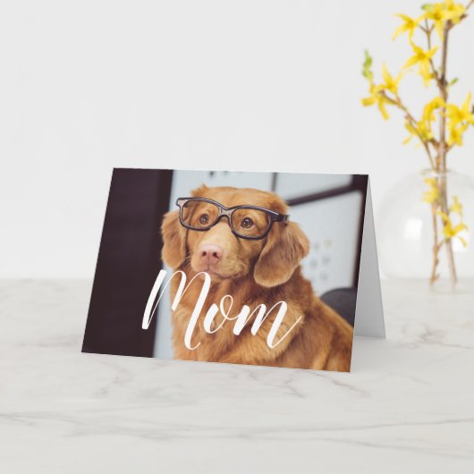 Mama Pet Foto Happy Mothers Day Schattige Funny Do Kaart (Gele Bloem)