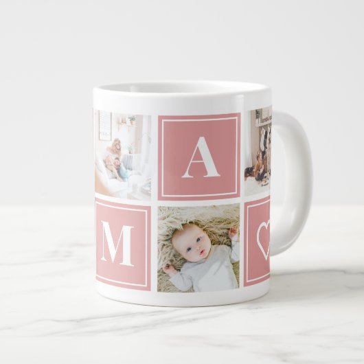 Mama Photo Collage Custom Giant Coffee Mok (Voorkant rechts)