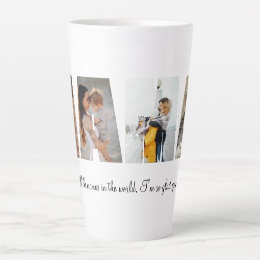 Mama Photo Collage Latte Mok voor Moederdag (Voorkant)
