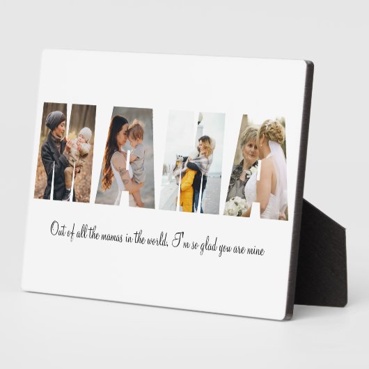 Mama Photo Collage Plaque voor Moederdag Fotoplaat (Zijkant)
