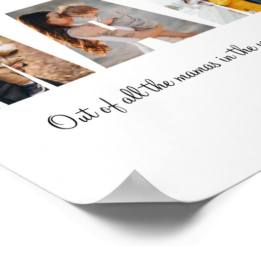 Mama Photo Collage Poster voor Moederdag (Hoek)