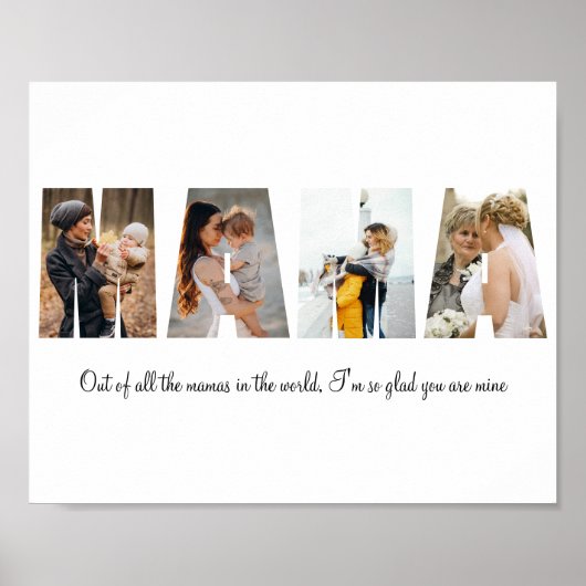 Mama Photo Collage Poster voor Moederdag (Voorkant)