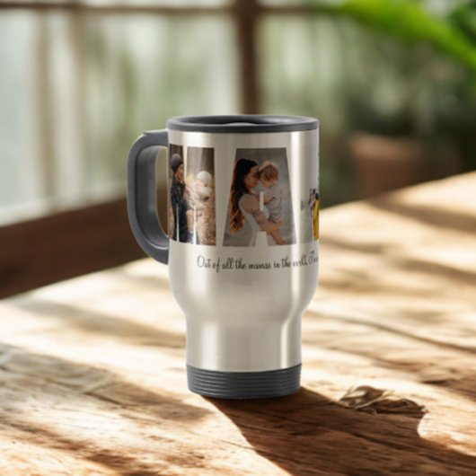 Mama Photo Collage Travel Mug voor Moederdag Reisbeker