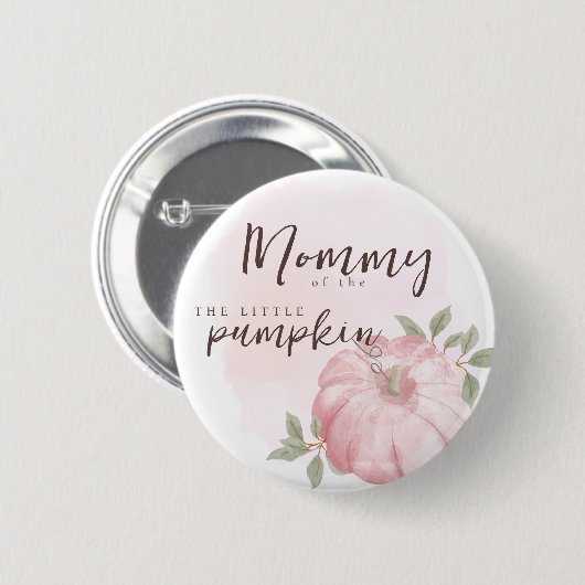 Mama Pink Little Pumpkin Autumn Herfst Baby shower Ronde Button 5,7 Cm (Voorkant /achterkant)