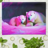 Mama Polar Beer met Cub Monogram | Theedoek (Gevouwen)