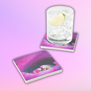 Mama Polar Beer met Cub   Stenen Onderzetter