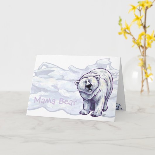 Mama Polar Beer Wenskaart Kaart (Gele Bloem)