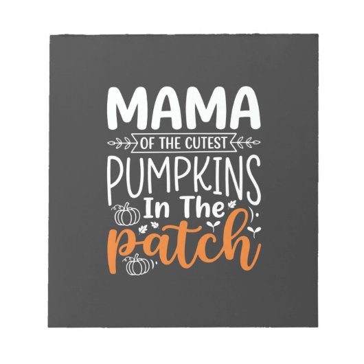 Mama Pompoenen Patch Halloween Design_1 Notitieblok (Voorkant)