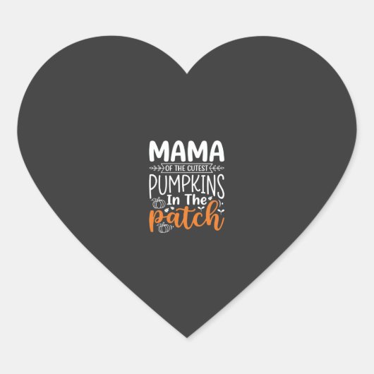 Mama Pompoenen Patch Halloween Ontwerp_1 Hart Sticker (Voorkant)