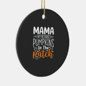 Mama Pompoenen Patch Halloween Ontwerp_1 Keramisch Ornament (Rechts)