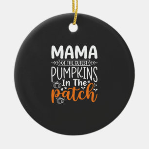Mama Pompoenen Patch Halloween Ontwerp_1 Keramisch Ornament