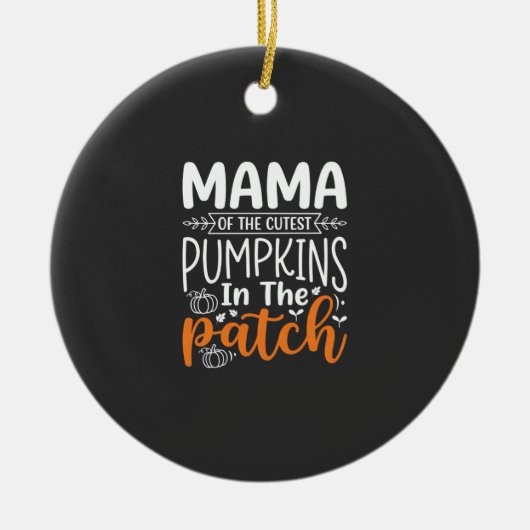 Mama Pompoenen Patch Halloween Ontwerp_1 Keramisch Ornament (Voorkant)
