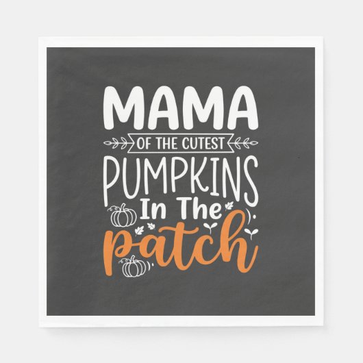Mama Pompoenen Patch Halloween Ontwerp_1 Servet (Voorkant)