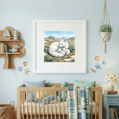 Mama Poolvos en Jongen Kraamkamer Poster