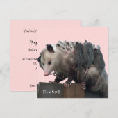Mama Possum Humoureuze Baby shower Invitation Kaart (Voorkant / Achterkant)