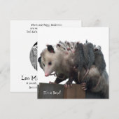 Mama Possum Humoureuze geboortefoto Aankondiging (Voorkant / Achterkant)