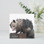 Mama Possum Humoureuze geboortefoto Aankondiging (Staand voorkant)