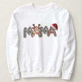 Mama Prettig Kerstmis Luipaard & Gestreepte Kerstt Trui (Design voorkant)