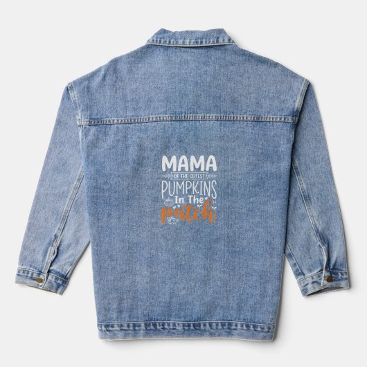 Mama Pumpkins Patch Halloween-ontwerp_1 Denim Jacket (Achterkant)
