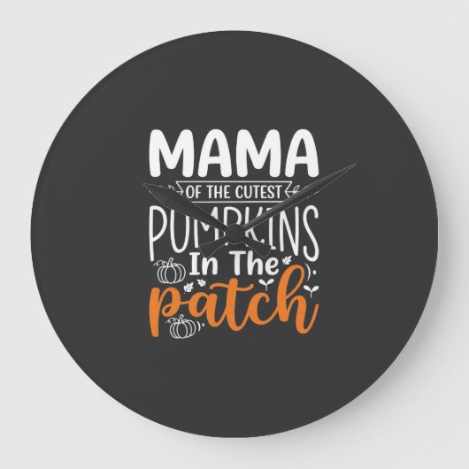 Mama Pumpkins Patch Halloween-ontwerp_1 Grote Klok (Voorkant)