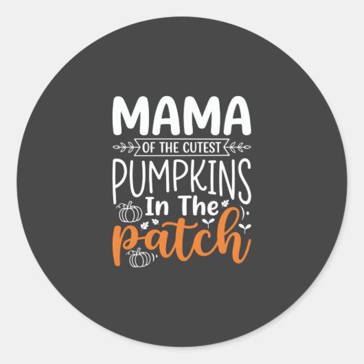Mama Pumpkins Patch Halloween-ontwerp_1 Ronde Sticker (Voorkant)