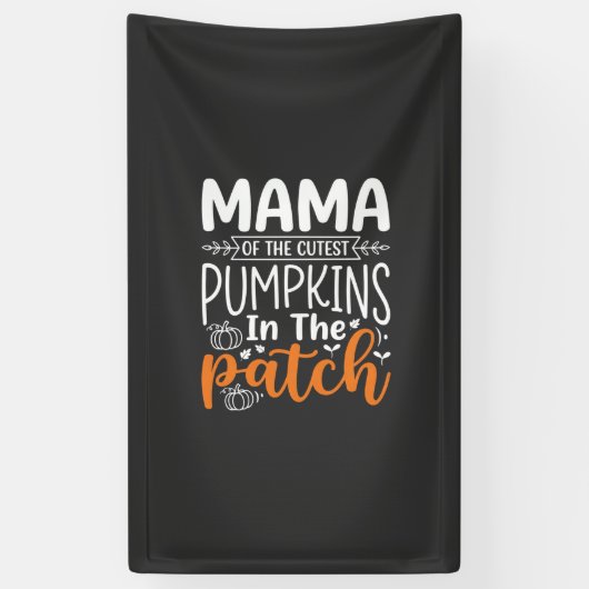 Mama Pumpkins Patch Halloween-ontwerp_1 Spandoek (Verticaal)