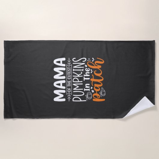 Mama Pumpkins Patch Halloween-ontwerp_1 Strandlaken (Voorkant)