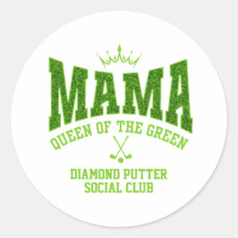 MAMA QUEEN VAN DE GROENE Vrouwen Golf Ronde Sticker