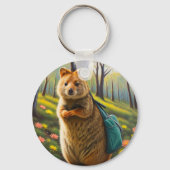 Mama Quokka klaar om te winkelen, toetsenbord Sleutelhanger (Achterkant)