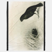 Mama raaf en baby kuikens fleece deken (Voorkant)