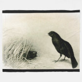 Mama raaf en baby kuikens fleece deken (Voorkant (Horizontaal))