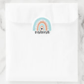 Mama Rainbow Blue Peach Ronde Sticker (Tas)