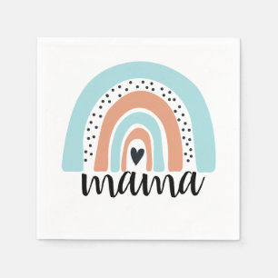 Mama Rainbow Blue Peach Servet