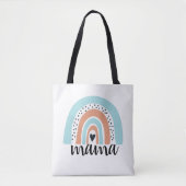 Mama Rainbow Blue Peach Tote Bag (Voorkant)