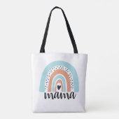 Mama Rainbow Blue Peach Tote Bag (Achterkant)