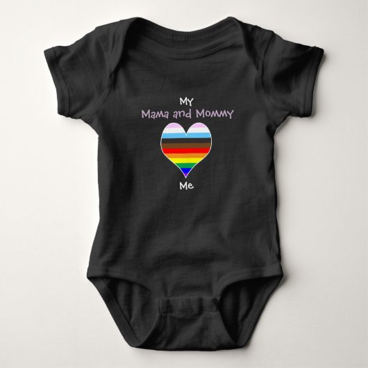 Mama Rainbow Heart Baby Bodysuit (Voorkant)
