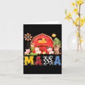 Mama Red Farm Cow Birthday Boy Matching Family Par Kaart (Gele Bloem)