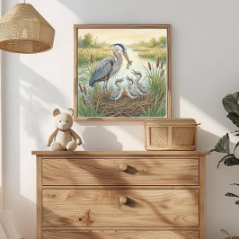 Mama Reiger en Kuikens Kwekerij Poster