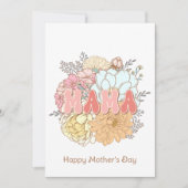 Mama Retro Bloemen Pastel Moeder Moederdag Kaart (Voorkant)
