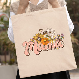 Mama Retro Floral Tote Bag