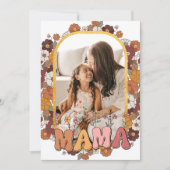 Mama Retro Flower Photo Lijst Moeder Day Feestdagenkaart (Voorkant)