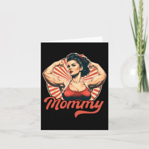 Mama Retro Gewichtheffen en Bodybuilding Gym Mom Kaart