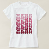 Mama Retro Lettering, Wavy Text, Mother's Day T-shirt (Design voorkant)