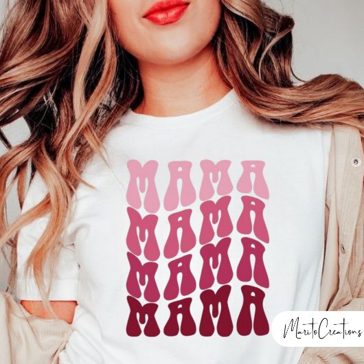 Mama Retro Lettering, Wavy Text, Mother's Day T-shirt