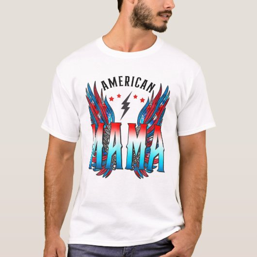 Mama Retro Wings Retro 4e T-shirt (Voorkant)
