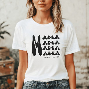 Mama Retrotypografie Kinder namen moeder T-shirt