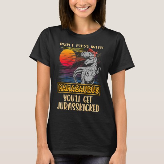 Mama Rex Dinosaurs mammie Saurus T-shirt (Voorkant)