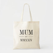 MAMA ROMEINS CIJFER JAAR VASTGESTELD TOTE BAG (Voorkant)